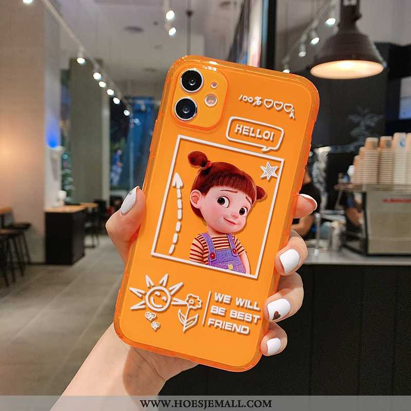 Hoesje iPhone 11 Doorzichtig Spotprent Hoes Lovers Anti-fall Mooie Fluo Oranje