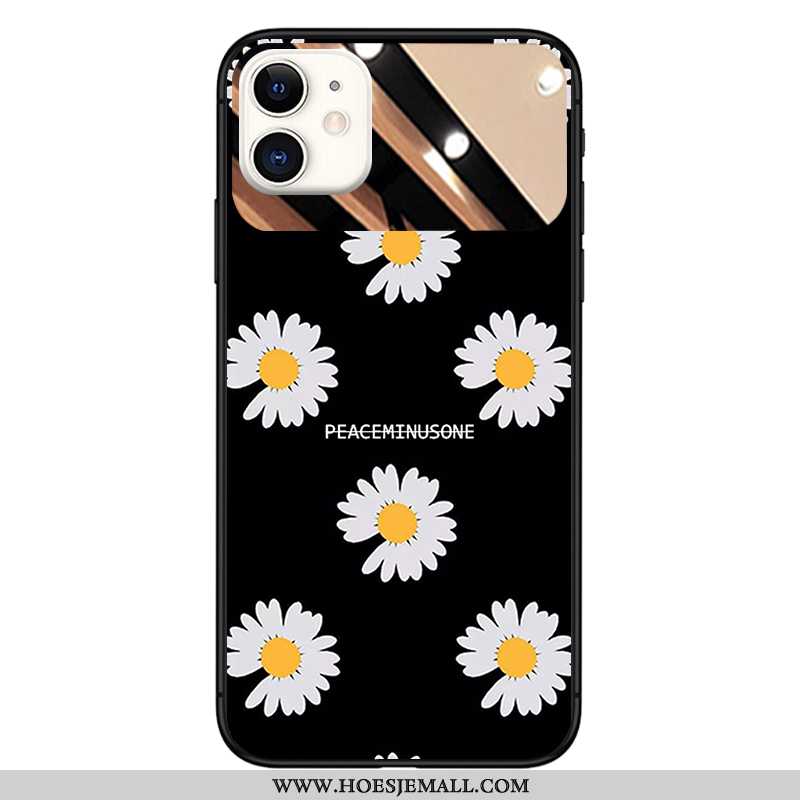 Hoes iPhone 11 Glas Trend High End Spiegel Mobiele Telefoon Hoesje Zwart Zwarte