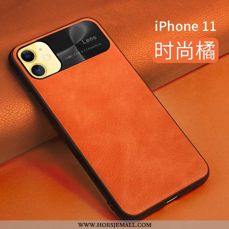 Hoes iPhone 11 Super Dun Hoesje All Inclusive Net Red Leer Nieuw Oranje