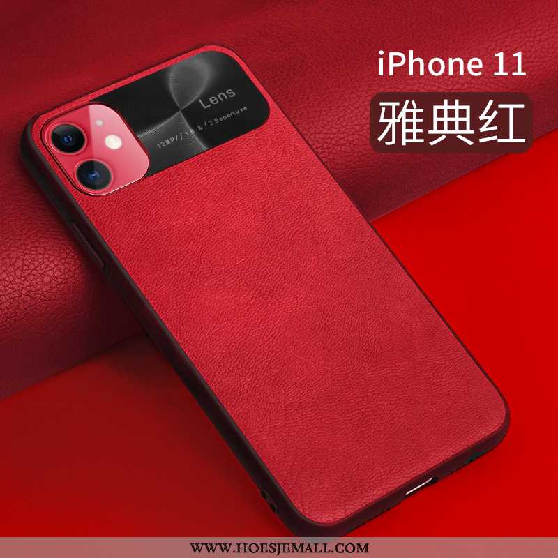 Hoes iPhone 11 Super Dun Hoesje All Inclusive Net Red Leer Nieuw Oranje