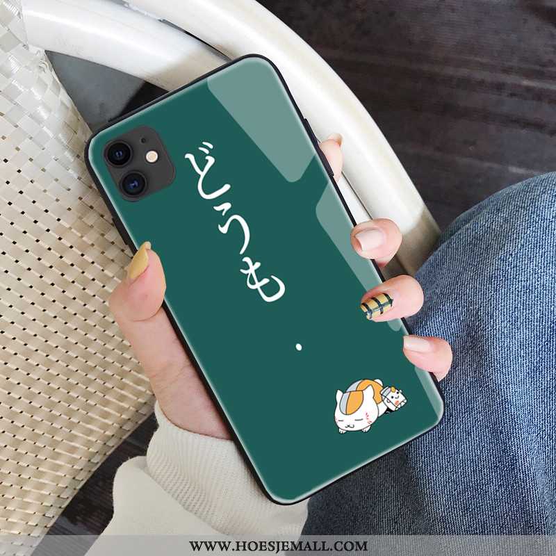 Hoes iPhone 11 Siliconen Persoonlijk Scheppend Hoesje Olieverfschilderij Trend Zwart Zwarte