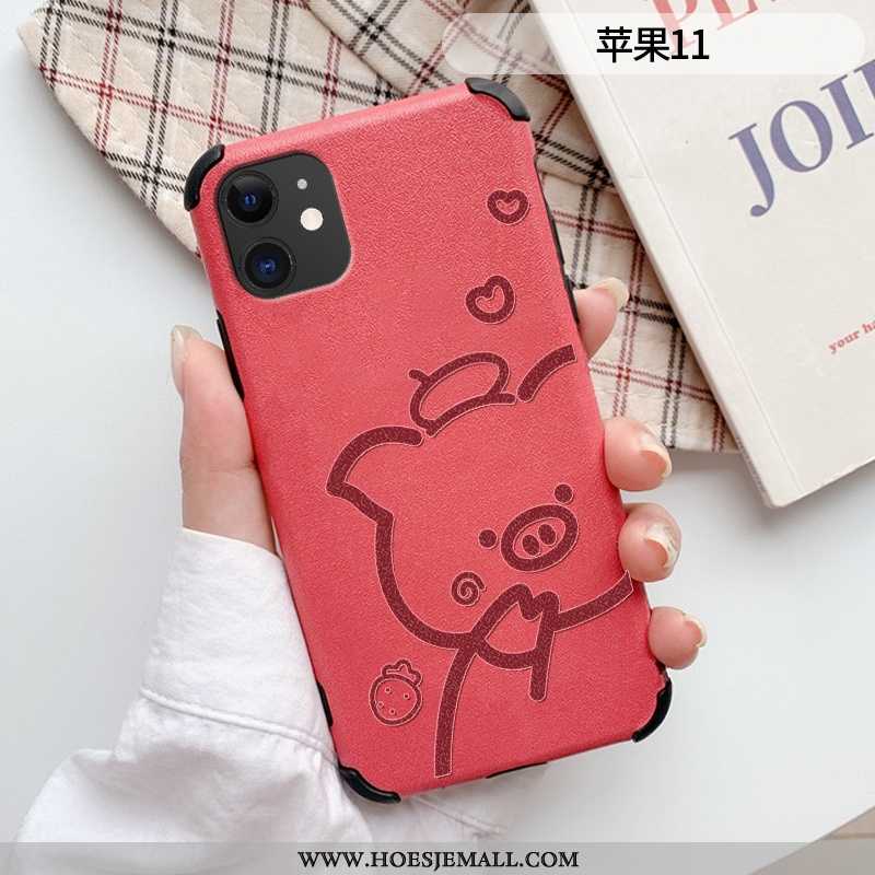 Hoes iPhone 11 Trend Zacht Eenvoudige Mobiele Telefoon Bescherming Hoesje Rood