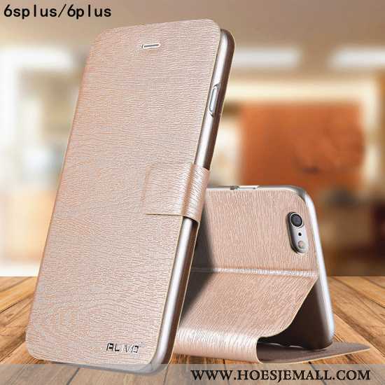 Hoesje iPhone 6/6s Plus Trend Bescherming Folio Mobiele Telefoon Anti-fall Leren Nieuw Roze