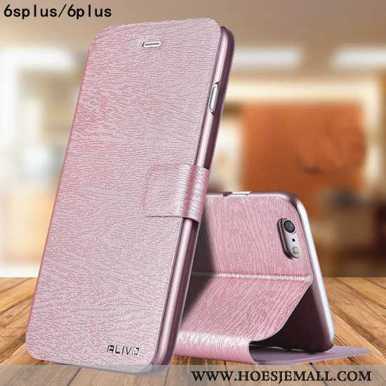 Hoesje iPhone 6/6s Plus Trend Bescherming Folio Mobiele Telefoon Anti-fall Leren Nieuw Roze