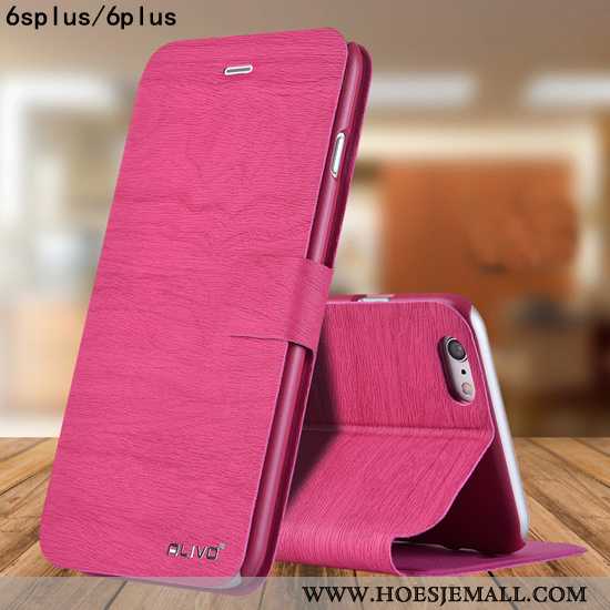 Hoesje iPhone 6/6s Plus Trend Bescherming Folio Mobiele Telefoon Anti-fall Leren Nieuw Roze