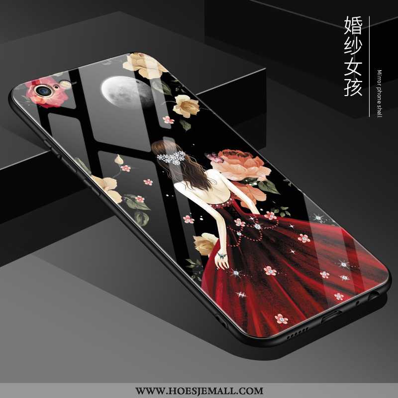 Hoes iPhone 6/6s Plus Glas Persoonlijk Anti-fall Trend Spiegel Zacht Roze