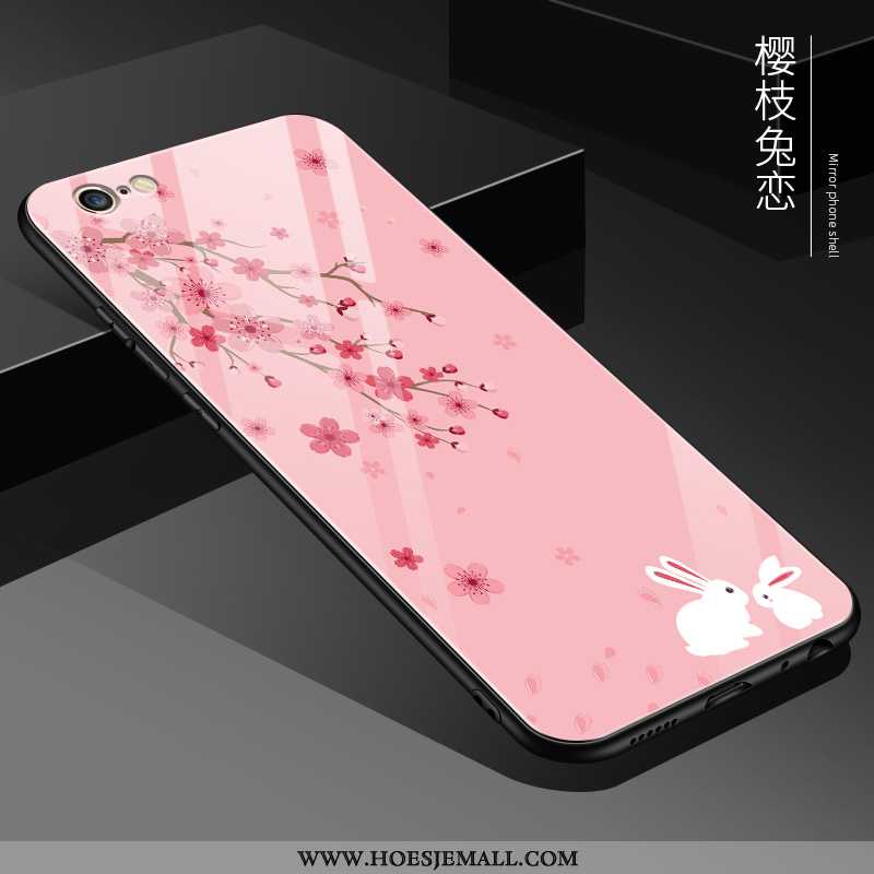 Hoes iPhone 6/6s Plus Glas Persoonlijk Anti-fall Trend Spiegel Zacht Roze