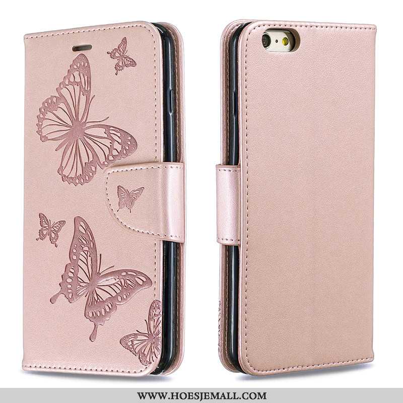 Hoesje iPhone 6/6s Plus Leren Hanger Reliëf Bescherming Effen Kleur Leer Roos