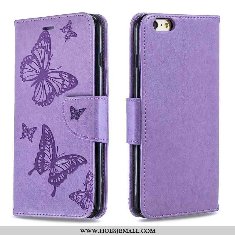 Hoesje iPhone 6/6s Plus Leren Hanger Reliëf Bescherming Effen Kleur Leer Roos