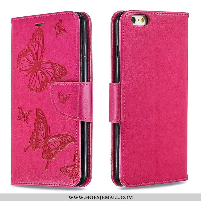 Hoesje iPhone 6/6s Plus Leren Hanger Reliëf Bescherming Effen Kleur Leer Roos