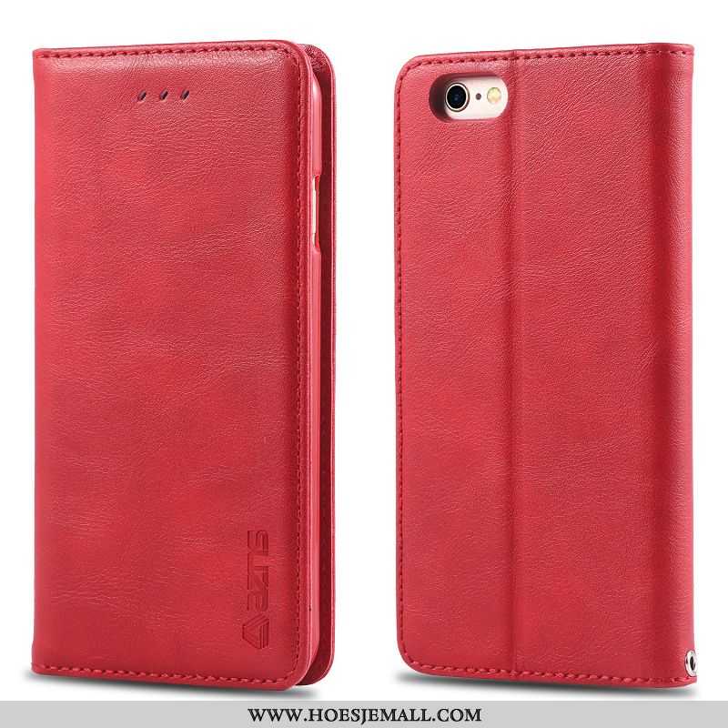 Hoesje iPhone 6/6s Plus Bescherming Portemonnee Rood Nieuw All Inclusive Mobiele Telefoon Kaart