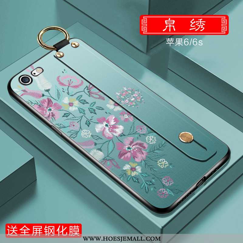 Hoes iPhone 6/6s Plus Siliconen Wind Chinese Stijl Anti-fall Groen Hoesje Mobiele Telefoon