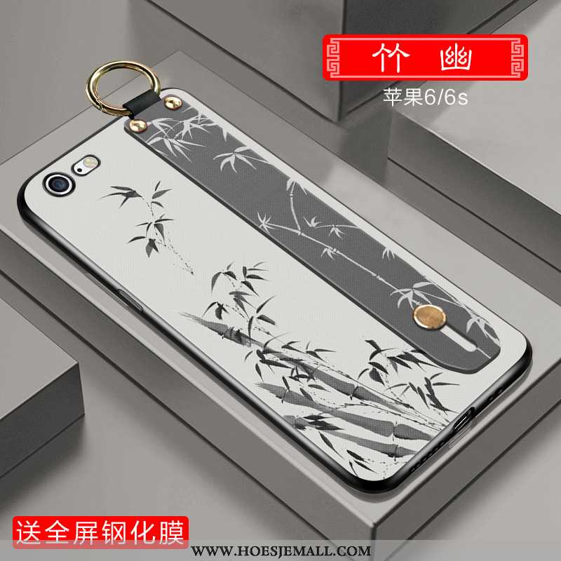 Hoes iPhone 6/6s Plus Siliconen Wind Chinese Stijl Anti-fall Groen Hoesje Mobiele Telefoon