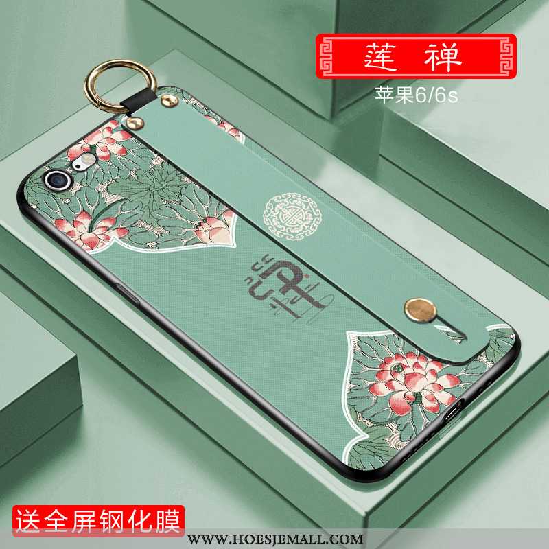 Hoes iPhone 6/6s Plus Siliconen Wind Chinese Stijl Anti-fall Groen Hoesje Mobiele Telefoon