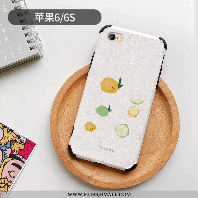 Hoes iPhone 6/6s Plus Mooie Patroon Persoonlijk Anti-fall Citroen Mini Siliconen Witte