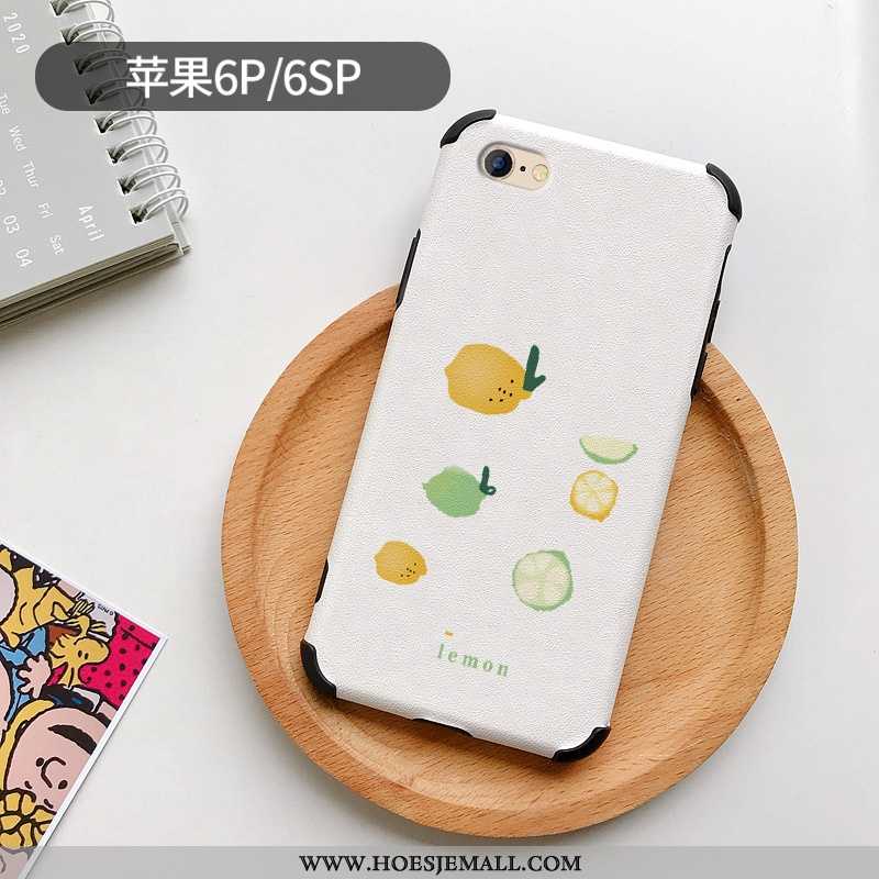 Hoes iPhone 6/6s Plus Mooie Patroon Persoonlijk Anti-fall Citroen Mini Siliconen Witte