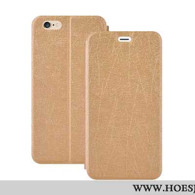 Hoesje iPhone 6/6s Plus Zacht Bescherming Mobiele Telefoon Hoes Goud Folio Leren Gouden
