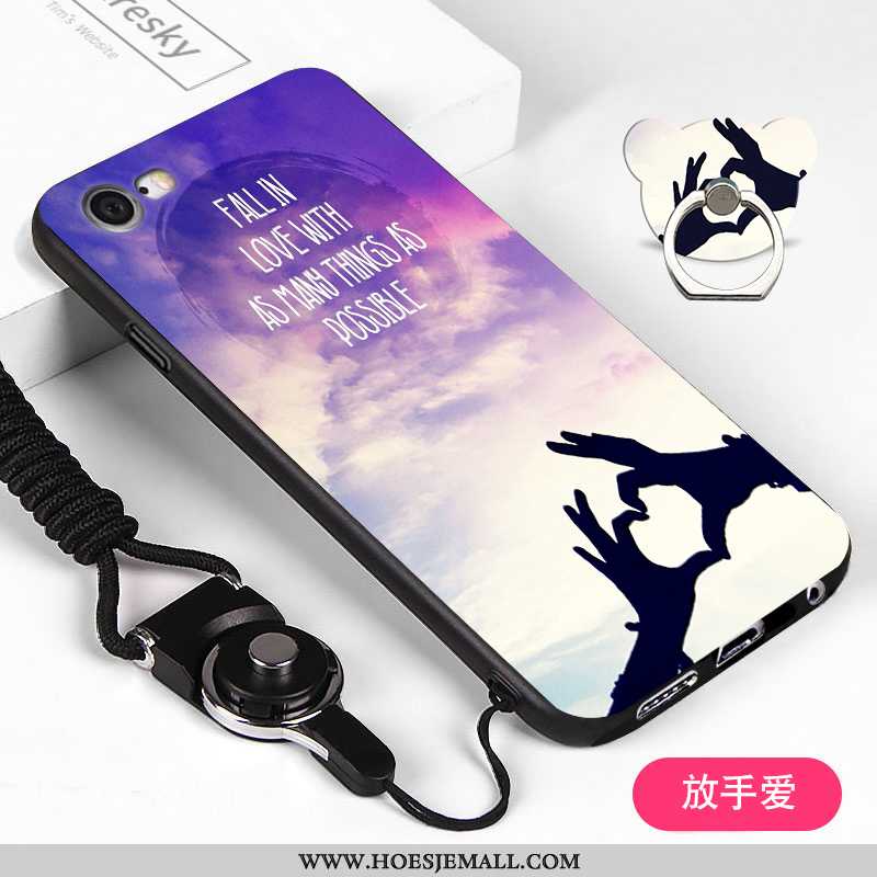 Hoesje iPhone 6/6s Hanger Zacht Hoes Anti-fall Mobiele Telefoon Zwart Zwarte