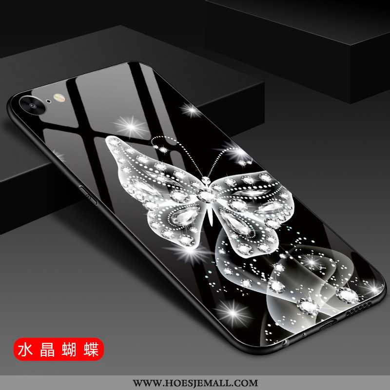 Hoesje iPhone 6/6s Glas Mode Mobiele Telefoon Hoes Trend Zwart Vers Zwarte
