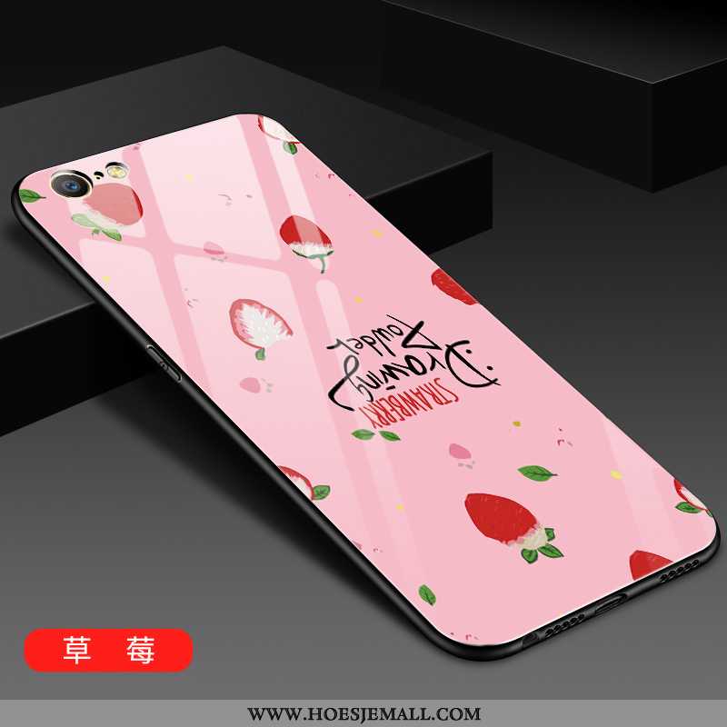 Hoesje iPhone 6/6s Glas Mode Mobiele Telefoon Hoes Trend Zwart Vers Zwarte