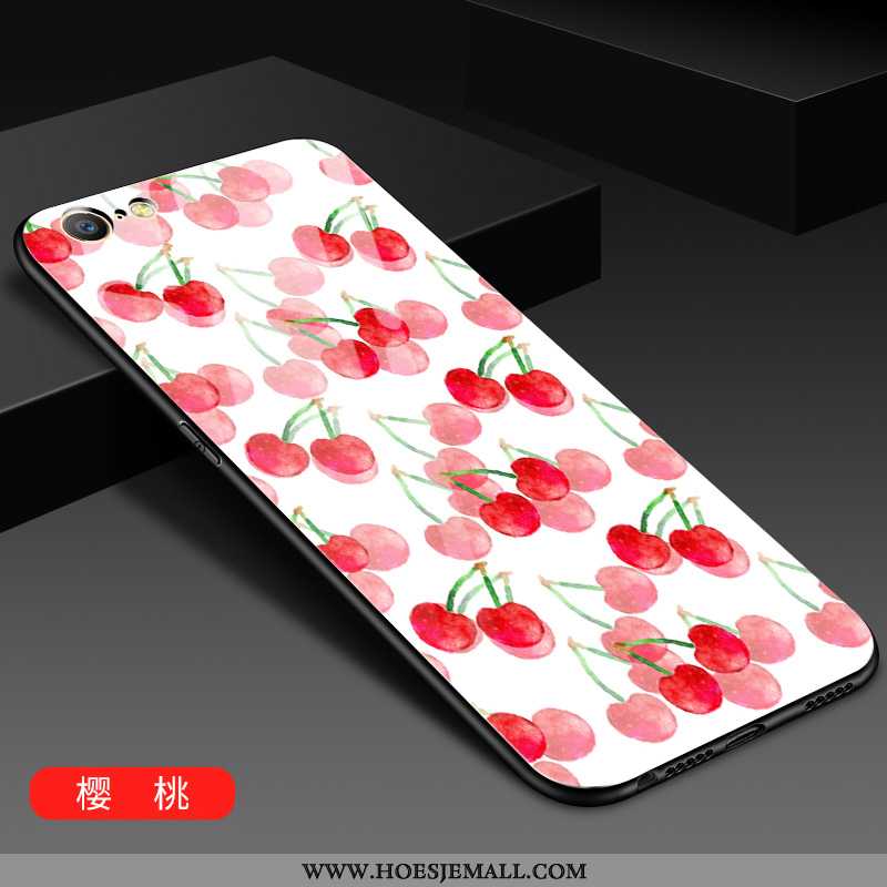 Hoesje iPhone 6/6s Glas Mode Mobiele Telefoon Hoes Trend Zwart Vers Zwarte