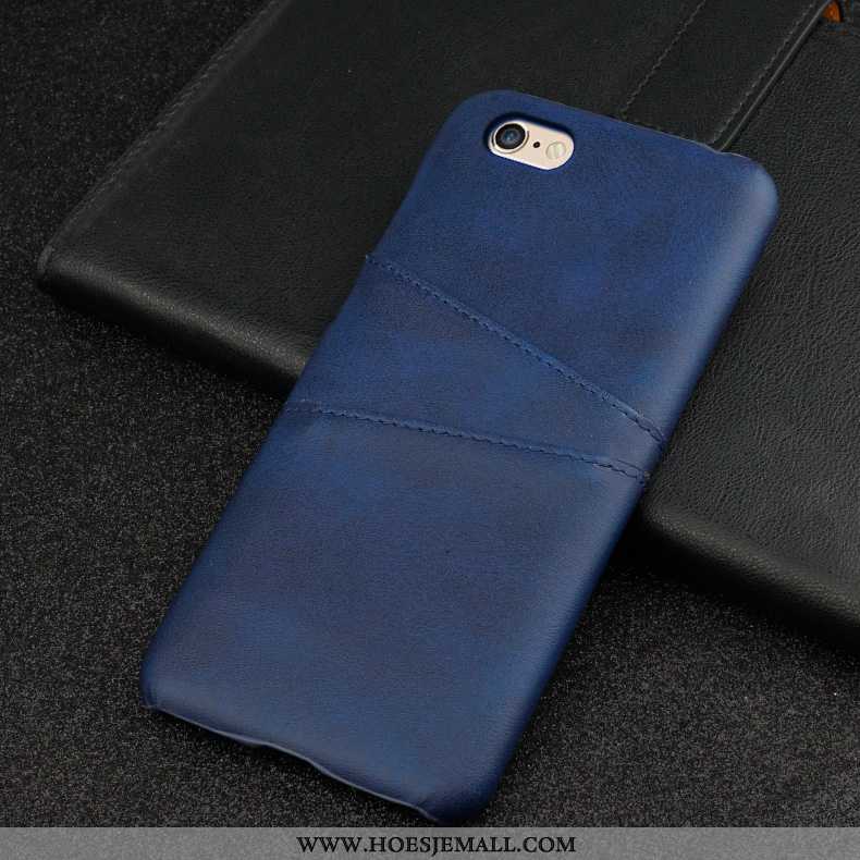 Hoes iPhone 6/6s Persoonlijk Scheppend Leren Hoesje Blauw Tempereren Bedrijf Blauwe