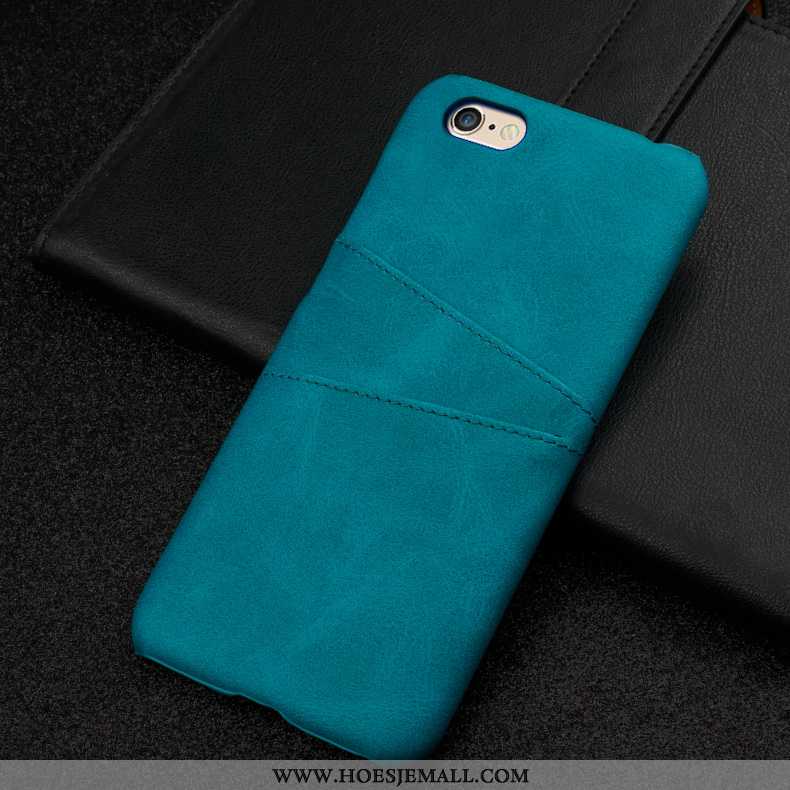 Hoes iPhone 6/6s Persoonlijk Scheppend Leren Hoesje Blauw Tempereren Bedrijf Blauwe