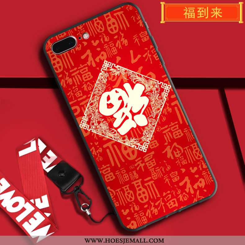 Hoesje iPhone 7 Plus Siliconen Spotprent Zacht Anti-fall Trend Rat Rood