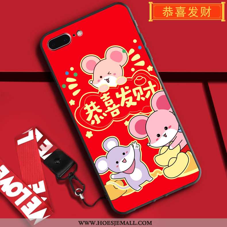 Hoesje iPhone 7 Plus Siliconen Spotprent Zacht Anti-fall Trend Rat Rood