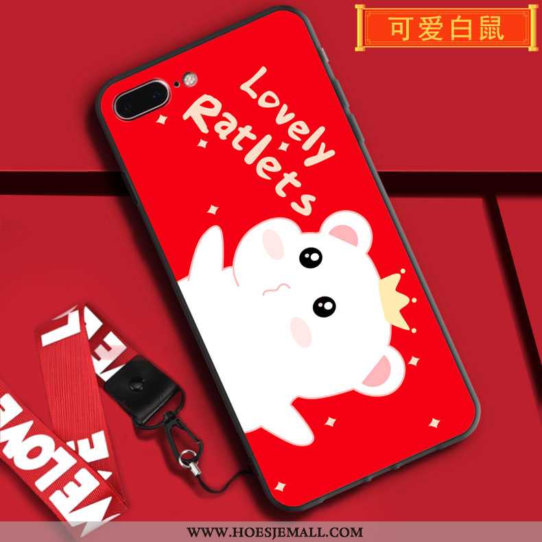 Hoesje iPhone 7 Plus Siliconen Spotprent Zacht Anti-fall Trend Rat Rood