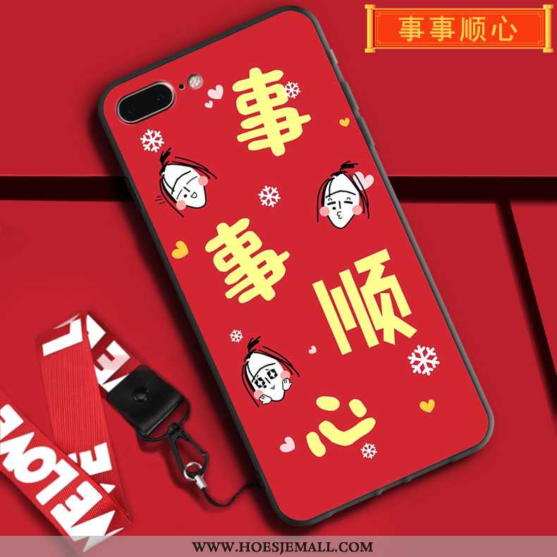 Hoesje iPhone 7 Plus Siliconen Spotprent Zacht Anti-fall Trend Rat Rood