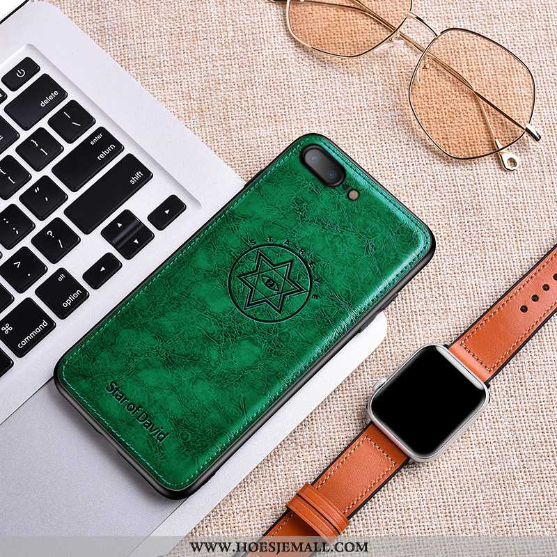 Hoesje iPhone 7 Plus Vintage Patroon Leren Wind High End Persoonlijk Hoes Groen