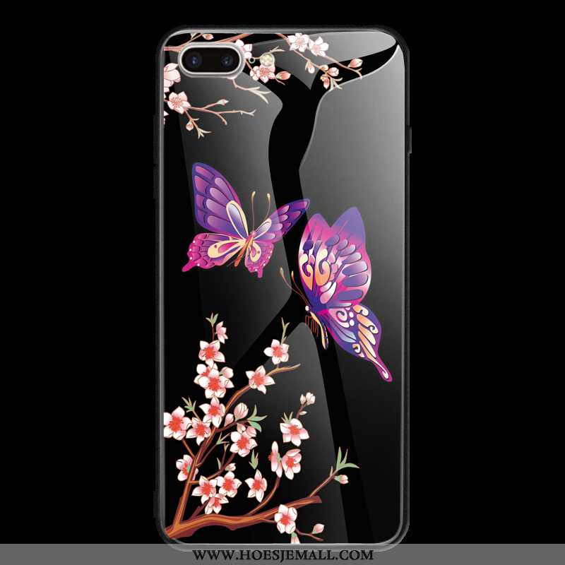 Hoesje iPhone 7 Plus Glas Zwart Hard Tempereren Mobiele Telefoon Spiegel Zwarte