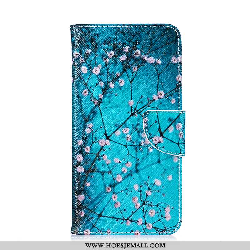 Hoes iPhone 7 Leren Hoesje Bescherming Mobiele Telefoon Folio Geschilderd Blauw Blauwe