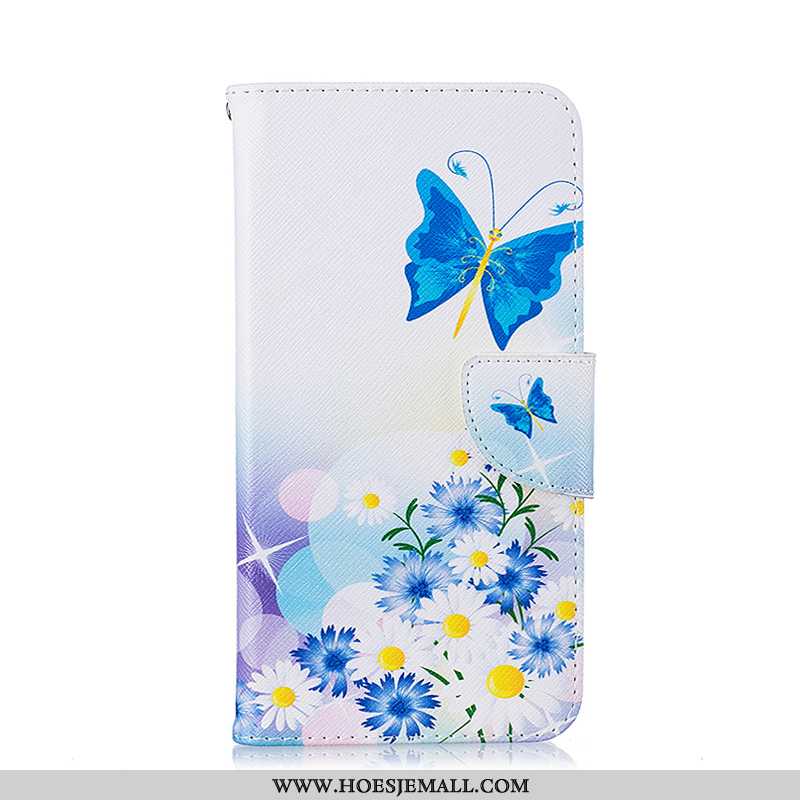 Hoes iPhone 7 Leren Hoesje Bescherming Mobiele Telefoon Folio Geschilderd Blauw Blauwe