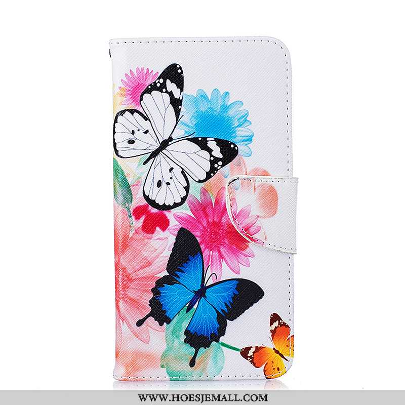 Hoes iPhone 7 Leren Hoesje Bescherming Mobiele Telefoon Folio Geschilderd Blauw Blauwe