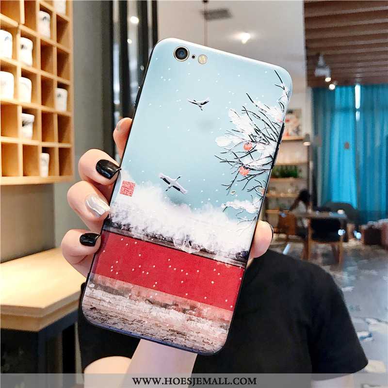 Hoesje iPhone 7 Siliconen Bescherming Chinese Stijl Trend Blauw Hoes Anti-fall Blauwe