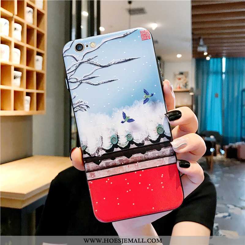 Hoesje iPhone 7 Siliconen Bescherming Chinese Stijl Trend Blauw Hoes Anti-fall Blauwe