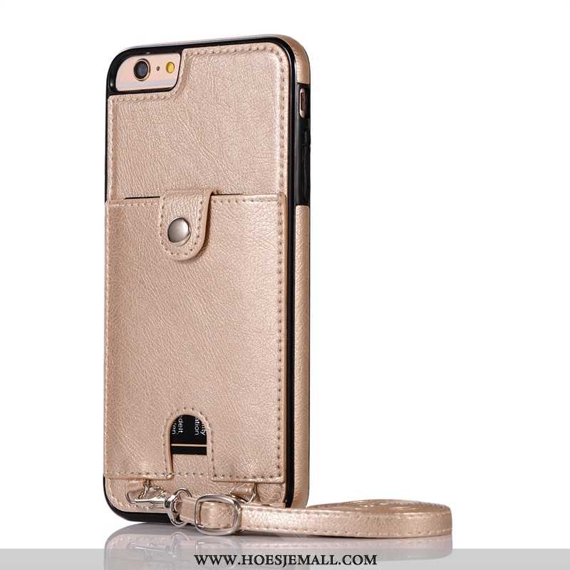 Hoes iPhone 7 Bescherming Leren Hoesje Goud Mobiele Telefoon Pu Gouden