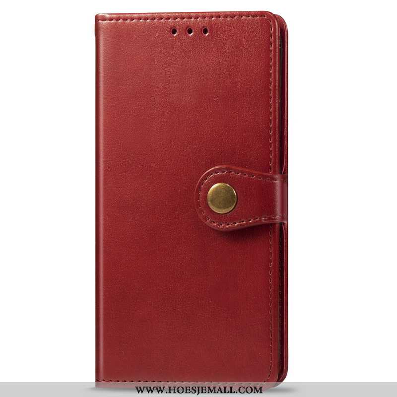 Hoes iPhone 7 Hanger Leer Folio Rood Effen Kleur Hoesje