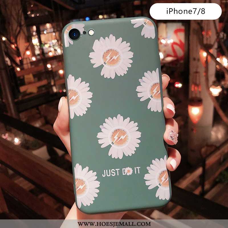 Hoes iPhone 7 Schrobben Scheppend Bloemen Hoesje Mobiele Telefoon Anti-fall Zacht Groen