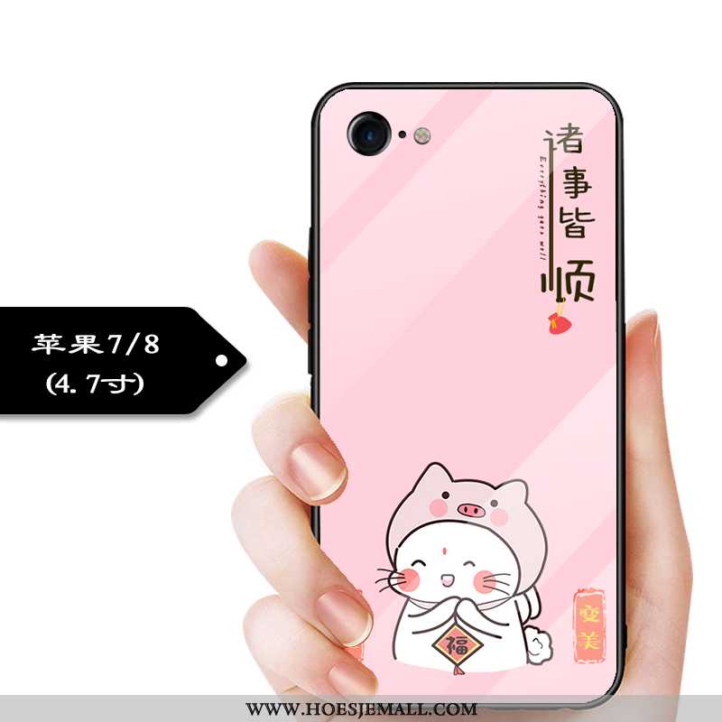 Hoesje iPhone 7 Glas Trend Bescherming Pas Roze Anti-fall