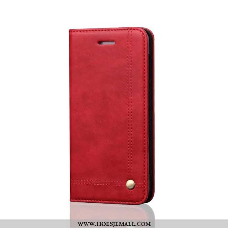 Hoesje iPhone 7 Zacht Bescherming Mobiele Telefoon Leren Rood Hoes Bedrijf