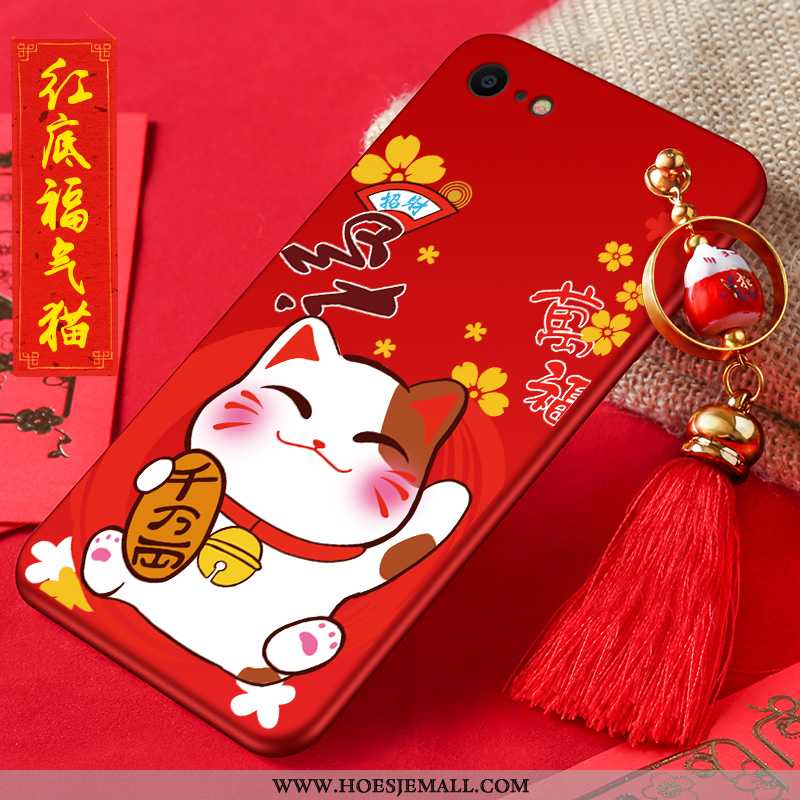 Hoesje iPhone 7 Bescherming Trend Mobiele Telefoon Zacht Kat Siliconen Rood