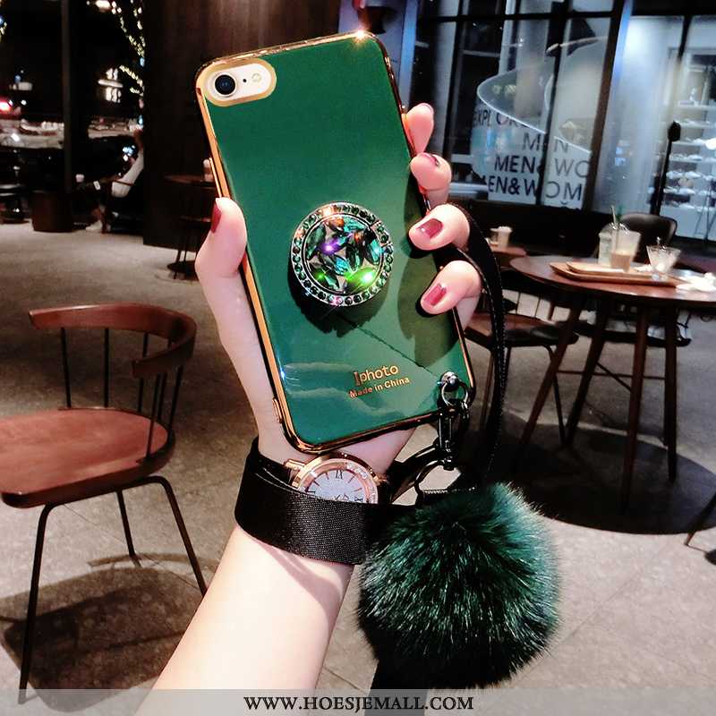 Hoesje iPhone 7 Pluche Mode Fluweel Scheppend Pompom Mobiele Telefoon Anti-fall Groen