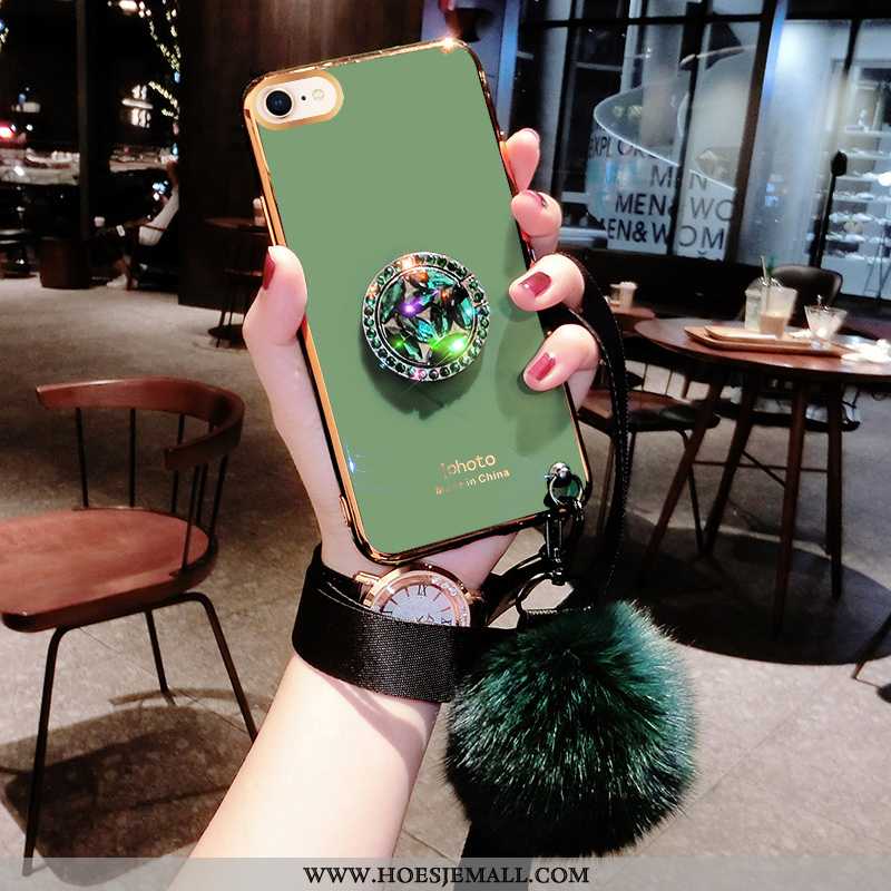 Hoesje iPhone 7 Pluche Mode Fluweel Scheppend Pompom Mobiele Telefoon Anti-fall Groen