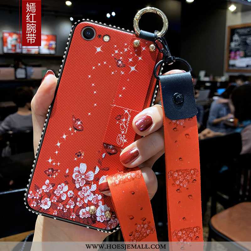 Hoesje iPhone 7 Zacht Siliconen Hoes Roze Bloemen Anti-fall