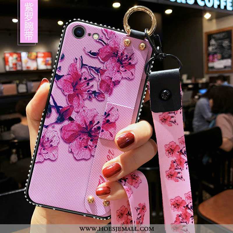 Hoesje iPhone 7 Zacht Siliconen Hoes Roze Bloemen Anti-fall