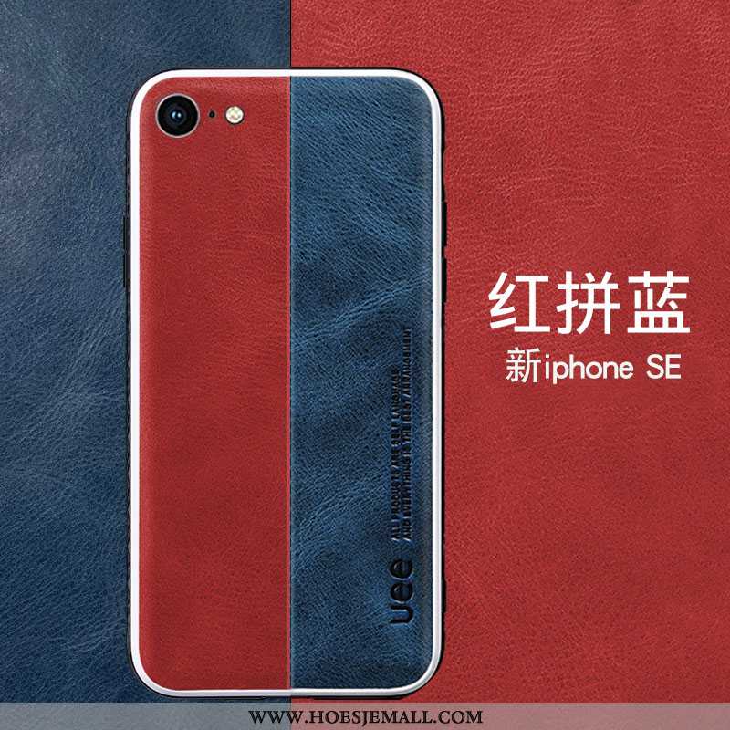 Hoes iPhone 7 Siliconen Bescherming Rood Leren Hoesje Leer All Inclusive