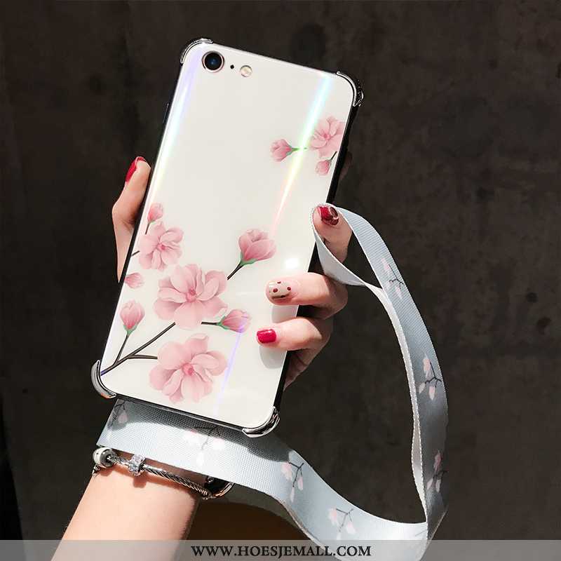 Hoesje iPhone 7 Scheppend Trend Glas Persoonlijk Bloemen All Inclusive Witte